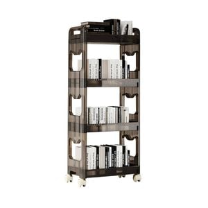 SOGA 38x24cm Black 4-Tier Bookshelf  Storage Organizer Trolley Rack