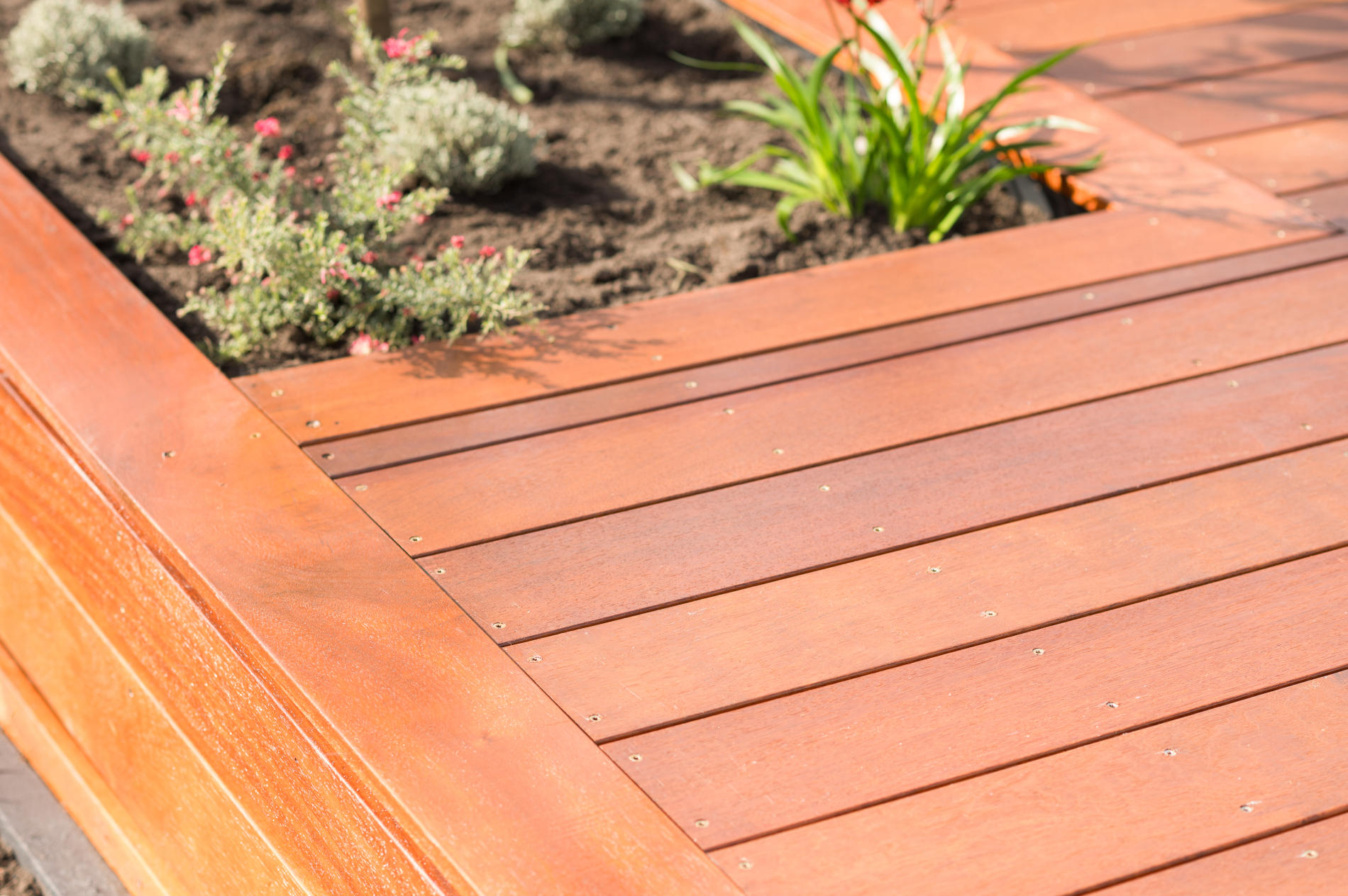 Close up of deck edge