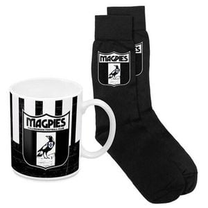 Afl Heritage Coffee Mug & Sock Pack - Collingwood Magpies - Gift Boxed