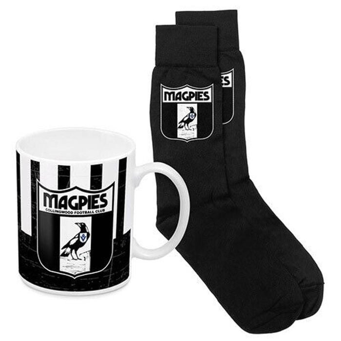 Afl Heritage Coffee Mug & Sock Pack - Collingwood Magpies - Gift Boxed