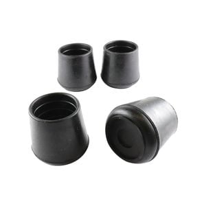 Surface Gard 38mm Black Round External Rubber Chair Tips - 4 Pack