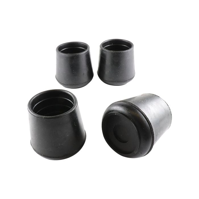 Surface Gard 38mm Black Round External Rubber Chair Tips - 4 Pack