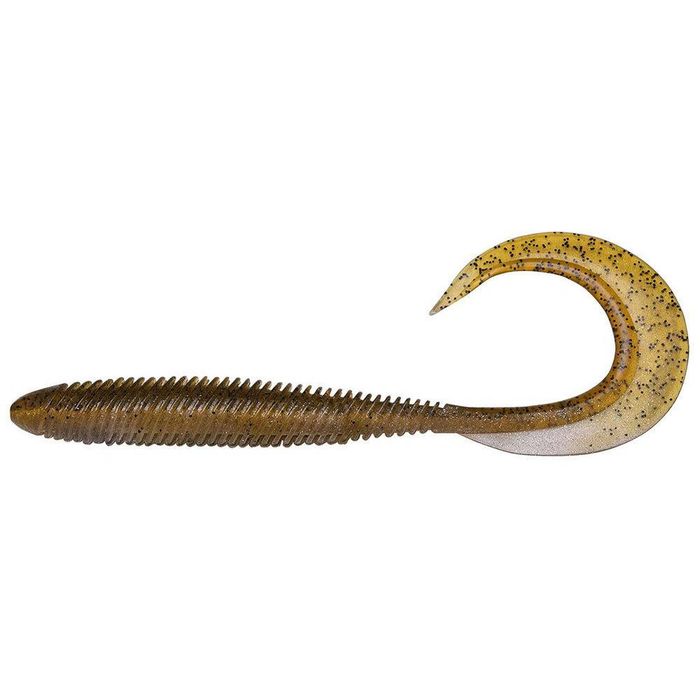 Megabass Kemuri Curly 3.5" Soft Plastic Fishing Lure Green Pumpkin Shad