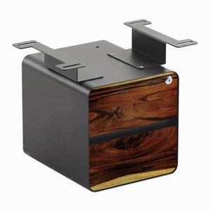 Desky Minimal Under Desk Cabinet Space Grey Frame