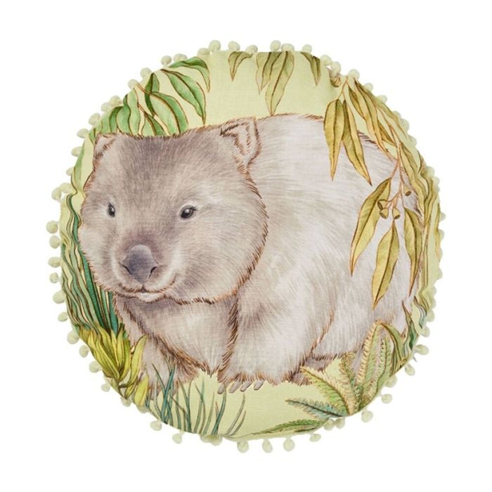 Linen House Kids X Artist Collaboration William Wombat Round Cushion 40cm