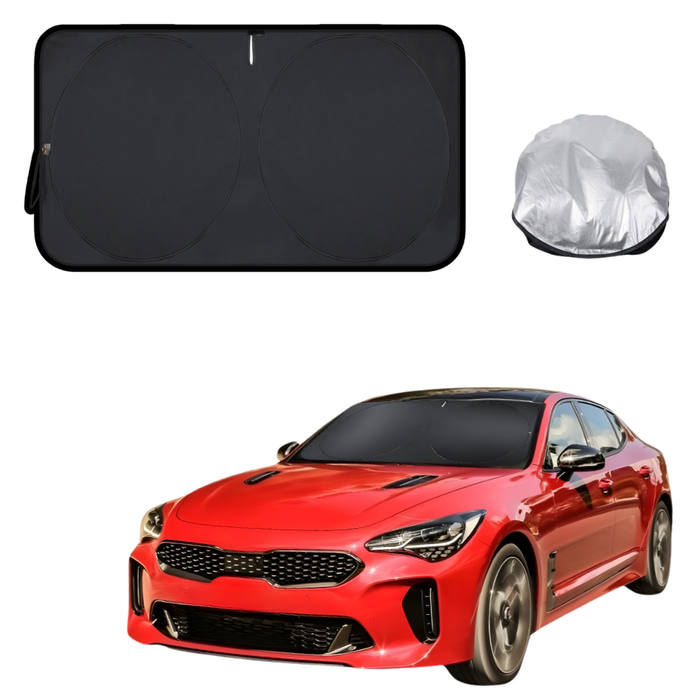 Front Windscreen Sun Shade for Kia Stinger 2017 - Current CK - Standard 150 x 85 cm - Black