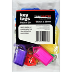 Taskmaster 56 x 29 x 6mm Key Tag with Key Ring - 20 Pack