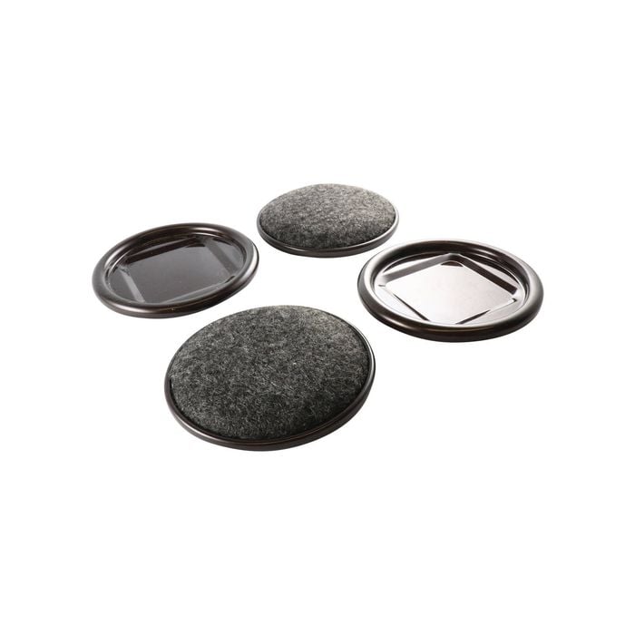 Surface Gard 60mm Brown Round Carpet Base Castor Cup - 4 Pack