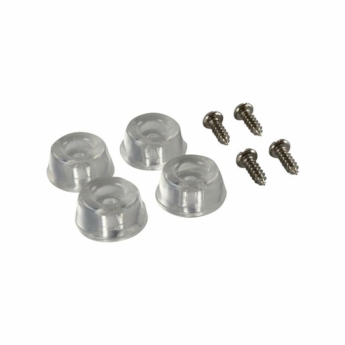 Surface Gard 22mm Clear Round Screw In Bumpers - 4 Pieces