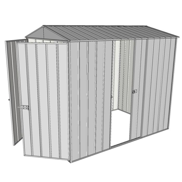 Build-a-Shed 1.5 x 2.3 x 2.3m Single Sliding Side Door Gable Shed - Zinc
