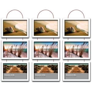 3PK Frankie & Me Wooden Triple Hanging 4x6'' Picture Frame Home Decor White