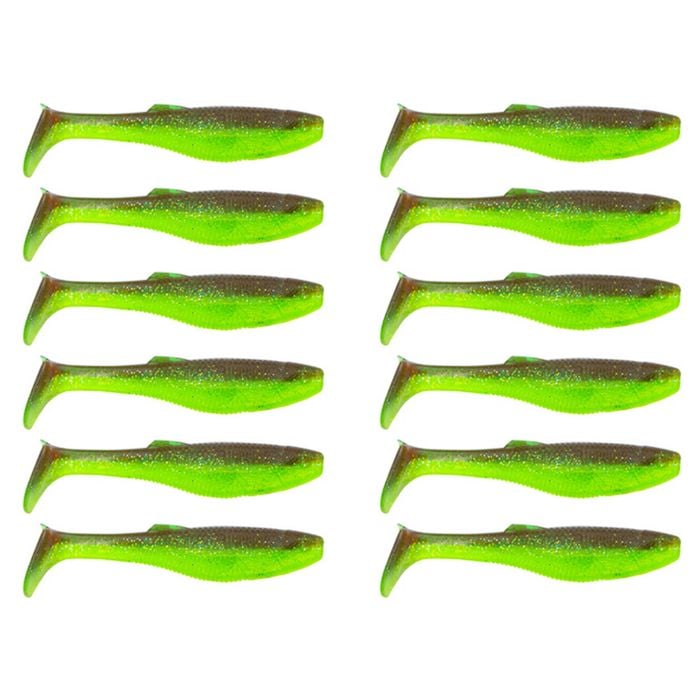 2x 6PK 3In Rapala Crush City Heavy Hitter Plastic Paddle Tail Lures - Ogre