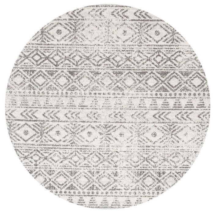 Jaya 456 Grey 200x200cm Round - Medium Pet Friendly Power Loomed Rug