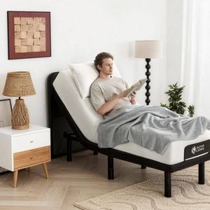 2pcs Set Electric Adjustable Bed Base & Premium Memory Foam Mattress Half Queen