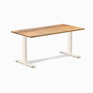 Desky Fixed Height Hardwood Office Desk Wheat Frame 150cm - Teak