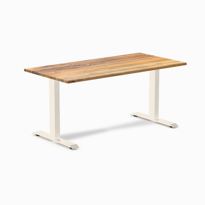 Desky Fixed Height Hardwood Office Desk Wheat Frame 150cm - Teak