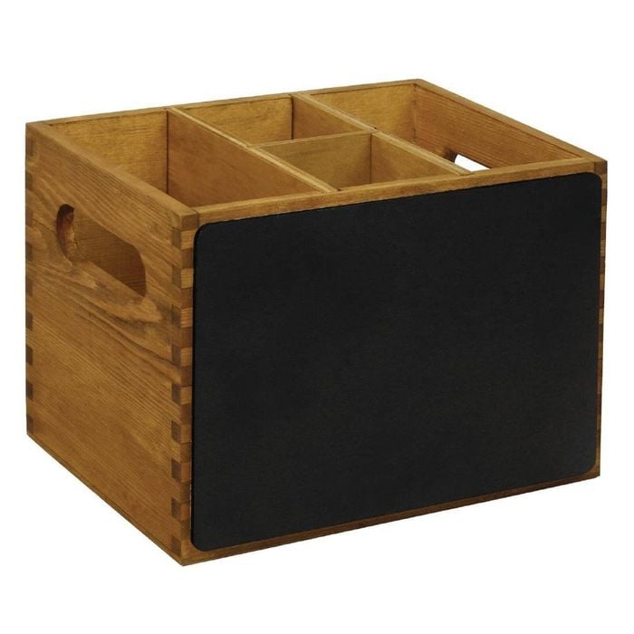 Olympia Table Organiser With Blackboard Condiment Caddy Small Wood Finish Restaurant Cafe Storage