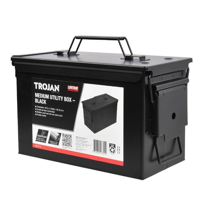 Trojan Black Medium Utility Box
