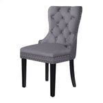 ALFORDSON Set of 2 Dining Chairs Kitchen Lounge Padded Diamond Tufted Fabric Grey