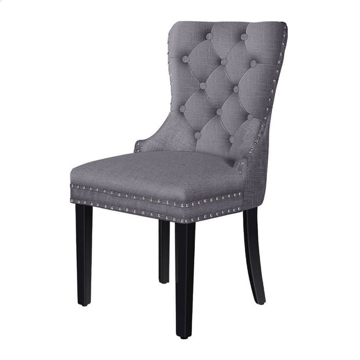 ALFORDSON 2x Dining Chairs Tufted Fabric Grey