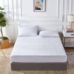Gioia Casa 100% Ultra-Soft Cotton Quilted Anti-Microbial Mattress Cover Protector - - White - King Size