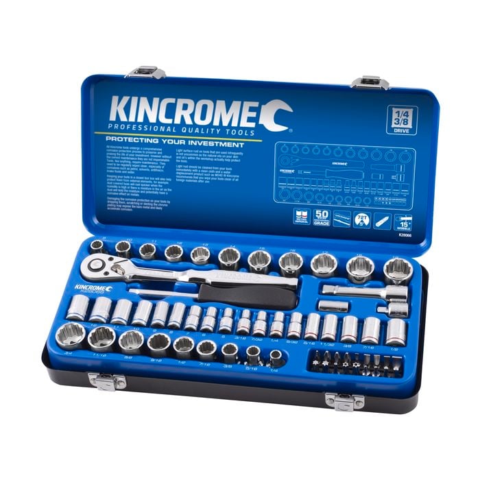 Kincrome 61 Piece 1/4" And 3/8" Drive Metric And Imperial Socket Set