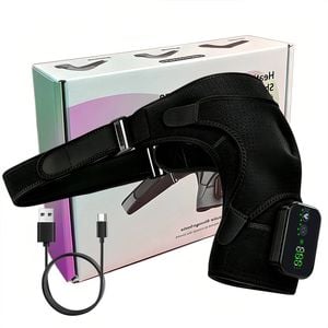 Catzon Cordless Portable Shoulder Heating Pad Massager 3 Vibration Modes-black