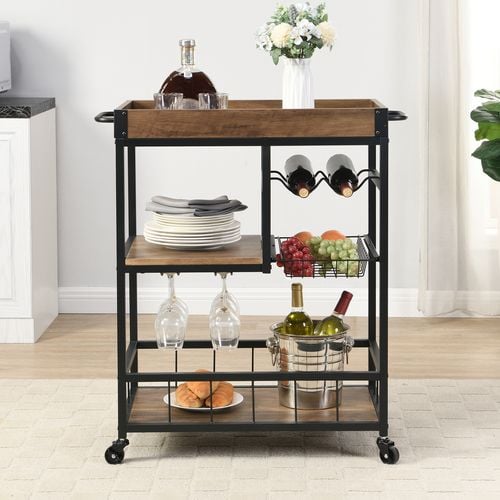 Cheap bar cart with wine rack new arrivals