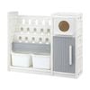Keezi Kids Bookshelf and Toy Storage Organizer with 3-Tier Bookshelvs, 2 Bins and 2 Cabinets