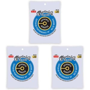 3PK Martin Guitar MA140 Authentic Acoustic String 80/20 Bronze Light Gauge