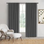 Sherwood Home 100% Blockout Concealed Tab Top Curtain Pair Pepper 225x223cm