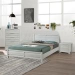 Bedroom Suite 4 pcs White Ash Colour in Queen Size