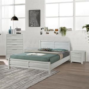 Bedroom Suite 4 pcs White Ash Colour in Queen Size