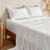 Serene 400tc Bamboo Cotton Sateen Sheet Set White - King Bed