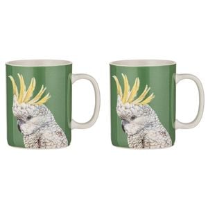 2pk Ashdene New Bone China 350ml Modern Birds Cockatoo Mug