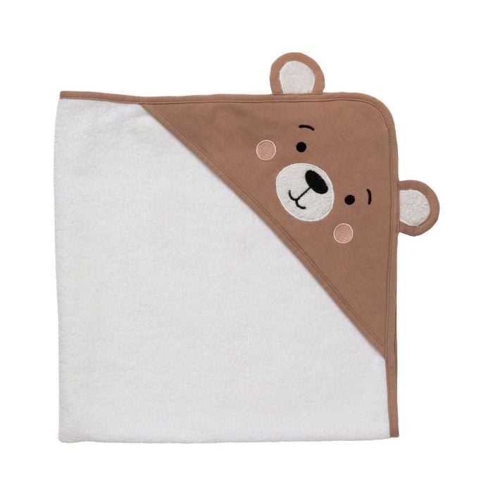 Living Textiles Organic Hooded Towel - Cuddly Bear