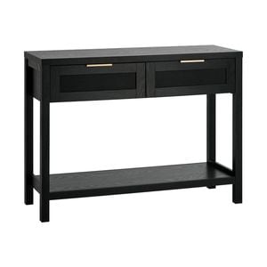 Oikiture Console Table 2 Drawers Entry Table Hallway Display Shelf Black