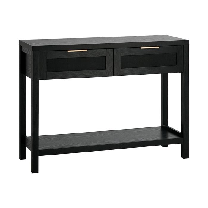 Oikiture Console Table 2 Drawers Entry Table Hallway Display Shelf Black