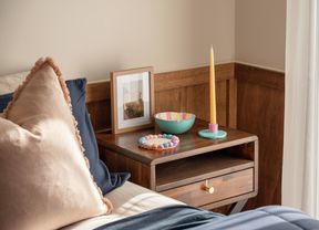 Clay gifts on a bedside table.