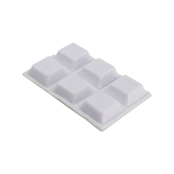 Surface Gard 19 x19mm Clear Square Rubber Bumper - 6 Pieces
