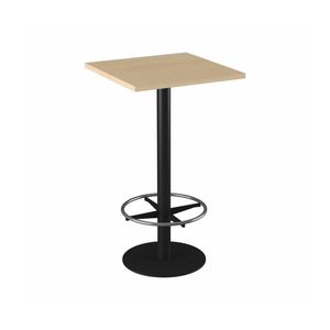 Olg Disc Bar Leaner Black Frame New Oak Ravine Top 600mm Square