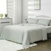 LINENOVA 100% Organic Bamboo Quilt Cover Set - Single,Light Grey