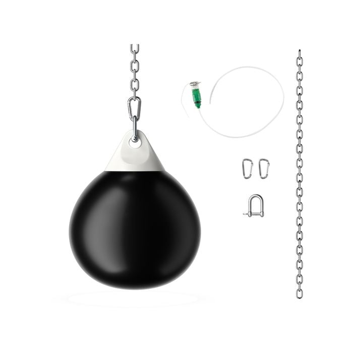 Costway 50kg Water Punching Bag Aqua Boxing Bag Heavy Duty Punch Bag W/chain Home Gym Outdoor,black