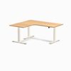 Desky L-Shape Melamine Sit Stand Desk Wheat Frame 160x140cm Left Return - Select Beech