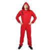 More Than Party Mens Red Robber Costume Halloween Hooded Jumpsuit With Mask L/XL