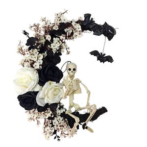 Lifebay Gothic Halloween Wreath Skull Bats