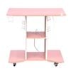 Ufurniture Movable Gaming Desk with LED Lights & Power Outlet 80cm Compact Computer Desk with Pegboard Storage Shelves
