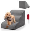 Costway 3 Steps Dog Ramp Pet Stairs w/Pet Hair Remover Grey