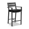 Santorini Outdoor Aluminium Bar Stool Charcoal & Denim Grey Cushions