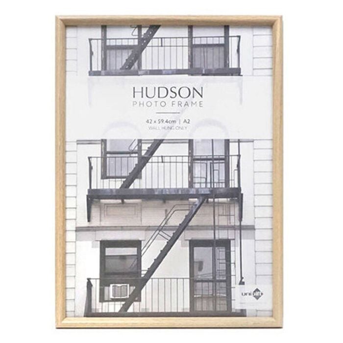 Unigift Hudson Round Wooden Profile Picture Photo Frame A2 Natural